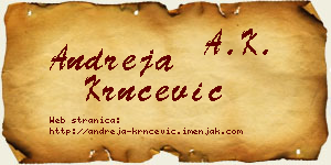 Andreja Krnčević vizit kartica